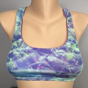 Ivivva Sports Bra Lululemon for Girls Size 12 Reversible Reflective Logo Strappy